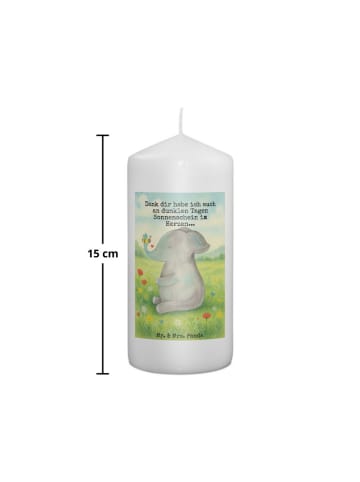 Mr. & Mrs. Panda Kerze Elefant Biene Design mit Spruch in Weiß