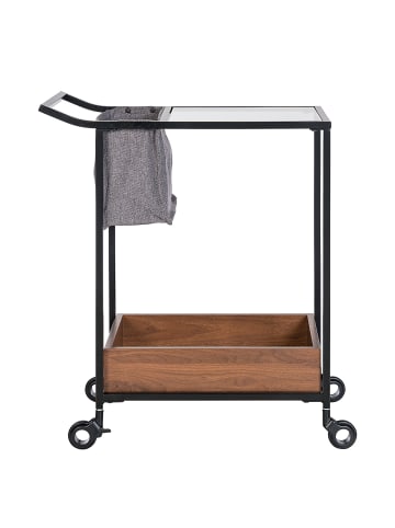 home24 Servierwagen Donard in Grau / Walnuss