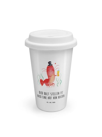 Mr. & Mrs. Panda To Go Becher Hummer Weizen mit Spruch in Weiß
