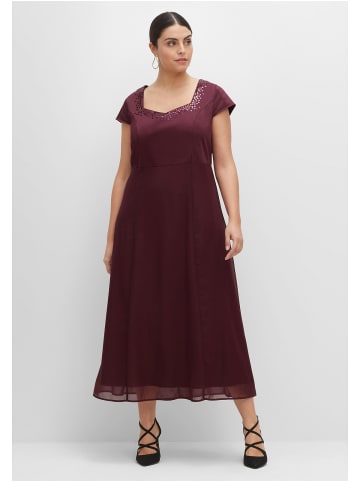 sheego Cocktailkleid in aubergine