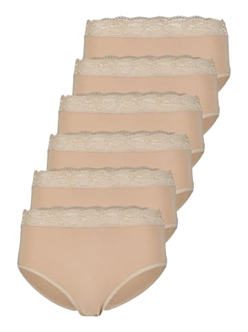 Nina von C. 6er Pack Damen Hüftslip in nude