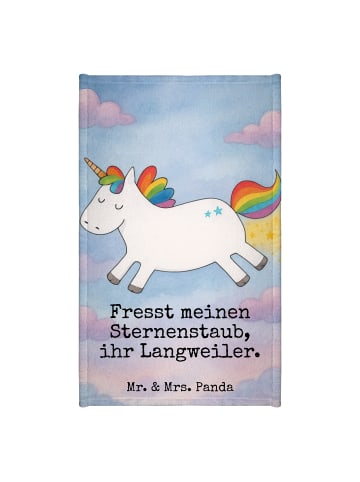 Mr. & Mrs. Panda Handtuch Einhorn Happy Design mit Spruch in Weiß