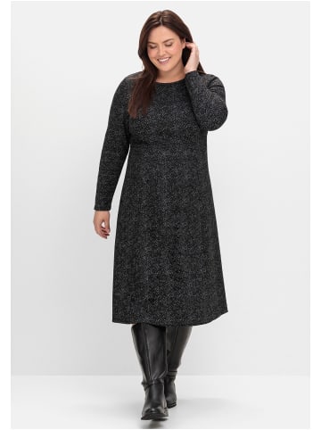 sheego Midikleid in schwarz gemustert