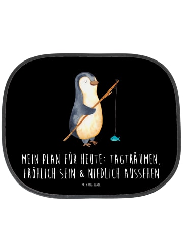 Mr. & Mrs. Panda Sonnenschutz Pinguin Angler mit Spruch in Schwarz