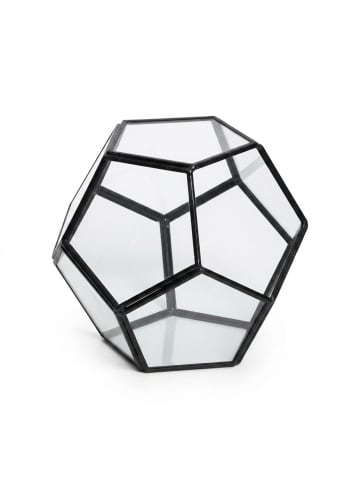 relaxdays Pflanzenterrarium "geometrisch" in Schwarz - (B)14 x (H)12 x (T)14 cm