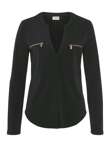 LASCANA Langarmshirt in schwarz