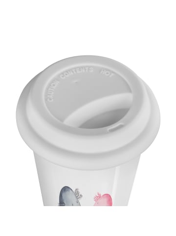 Mr. & Mrs. Panda Kaffeebecher To Go Axolotl Liebe mit Spruch in Weiß