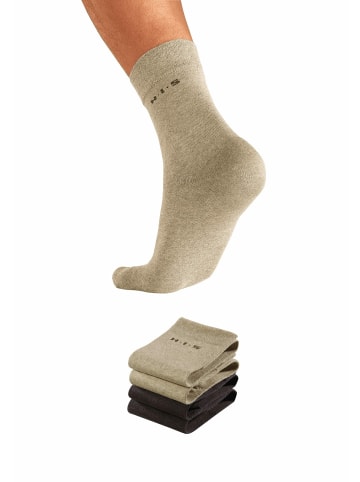 H.I.S Socken in 2x braun-beige, 2x braun