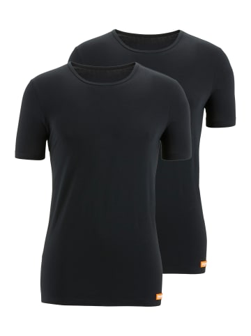 Bruno Banani Unterhemd / Shirt Kurzarm WARM UP in Schwarz
