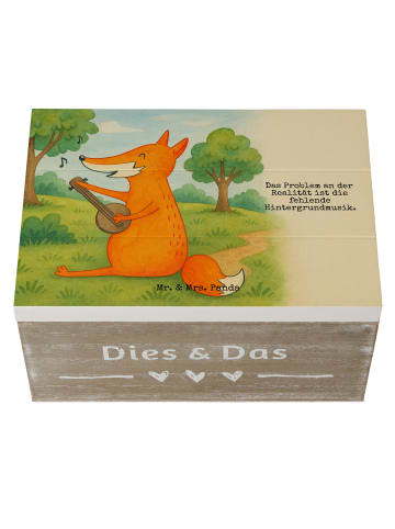 Mr. & Mrs. Panda Holzbox mit Deckel Fuchs Gitarre Design mit Spruch in Weiß