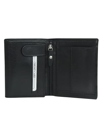 DrachenLeder Geldbörse Leder schwarz Herren ca. 9,5cm ca. 12cm