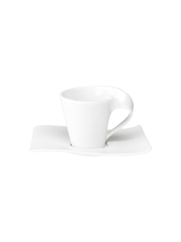 Villeroy & Boch Kaffeetasse mit Untertasse NewWave in Weiß 200 ml in weiß