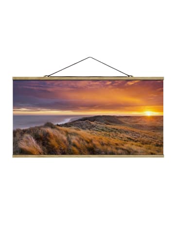WALLART Stoffbild - Sonnenaufgang am Strand auf Sylt in Orange
