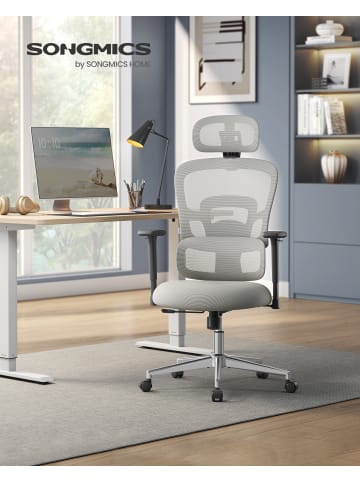 SONGMICS Bürostuhl Kime in Taubengrau - (B)70 x (H)(117-125) x (T)70 cm