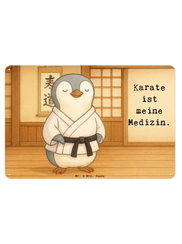 Mr. & Mrs. Panda Wandbild Pinguin Karate Design mit Spruch in Weiß