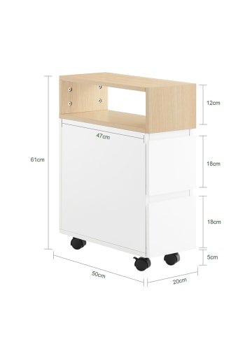 SoBuy Rollcontainer in Elfenbeinweiß - (W) 20 x (H) 61 x (L) 50 cm