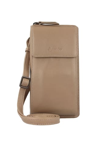 Esquire Peru Handytasche Leder 10 cm in taupe