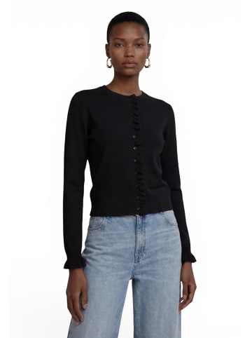 Zero  Strick-Cardigan mit Rüschen in Black Beauty
