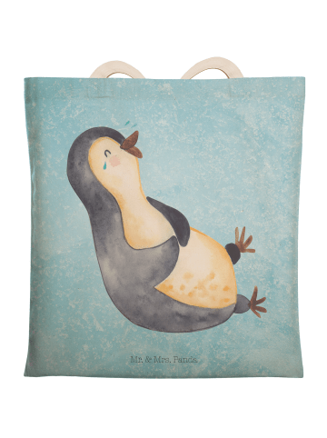 Mr. & Mrs. Panda Tasche Pinguin Lachen ohne Spruch in Eisblau