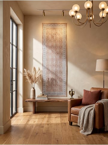 KADIMA DESIGN Kurzflor-Teppich waschbar VERNANTE Rosetten Wohnzimmer in Terrakotta-Creme