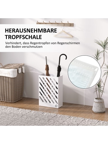 HOMCOM Schirmhalter-28L x 14B x 41H cm-Weiß