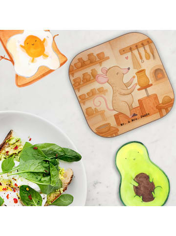 Mr. & Mrs. Panda Tassenuntersetzer Maus Töpfern Design ohne Spruch in Weiß