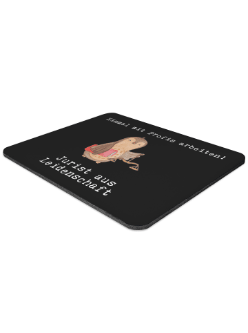 Mr. & Mrs. Panda Mousepad Jurist Leidenschaft mit Spruch in Schwarz