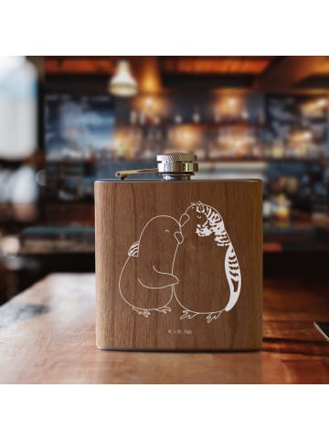 Mr. & Mrs. Panda Hip Flask Wellensittich Liebe ohne Spruch in Braun