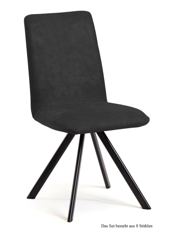 58 aufm Kessel ESSZIMMERSTUHL drehbar (8er-Set) Denny 47x92x60 Schwarz/Anthrazit