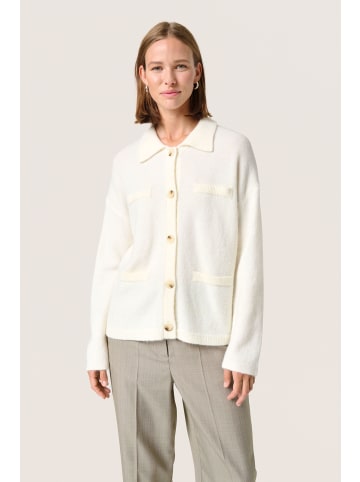 Soaked in Luxury Strickjacke SLHedaya Lockere Passform in Whisper White