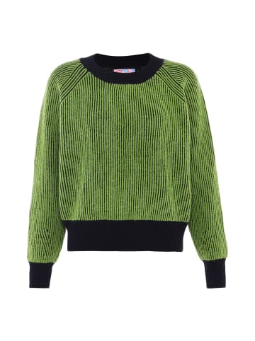 myMo Women Sweater in Schwarz Grün