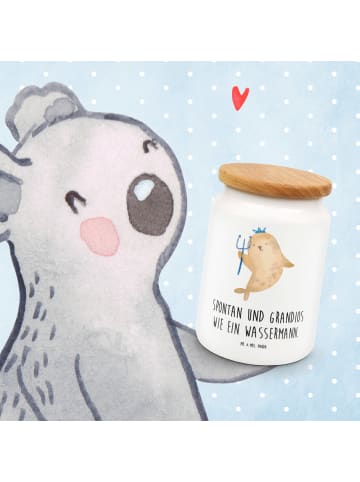 Mr. & Mrs. Panda Kaffeedose Sternzeichen Wassermann mit Spruch in Weiß