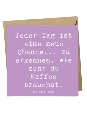 Mr. & Mrs. Panda faltkarte Spruch Motivation und Kaffee mit Spruch in Lavendeltraum