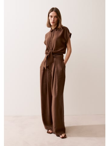 More & More stylishe Hemdbluse mit Knot-Detail in chocolate