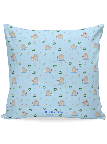Mr. & Mrs. Panda Kissen 40x40 Otter Stein ohne Spruch in Blau