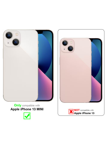 cadorabo Hülle für Apple iPhone 13 MINI Blumen Design in FLORAL GRAU