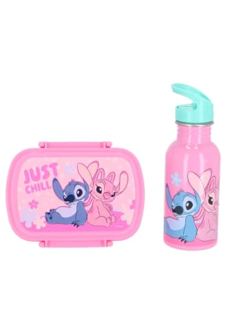 Lilo & Stitch Lilo & Stitch Lunchpaket mit Lunchbox und 500 ml Trinkflasche in Pink