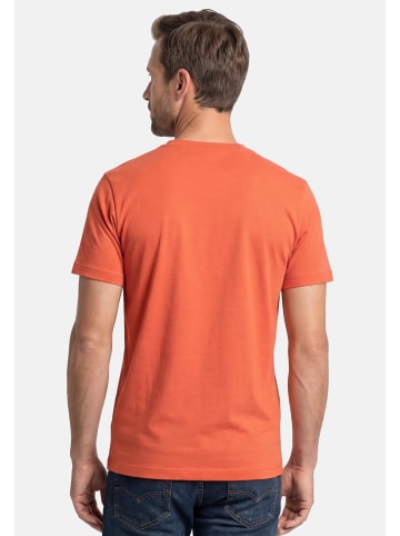 Lerros T-Shirt Basic in Hellgrau / rot / petrol