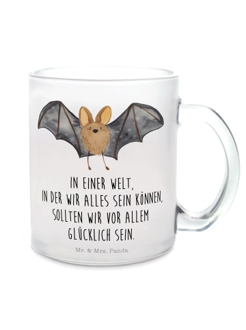 Mr. & Mrs. Panda Glas Fledermaus Flügel mit Spruch in Transparent