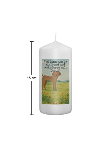 Mr. & Mrs. Panda Wachskerze Hund Dogge Design mit Spruch in Weiß