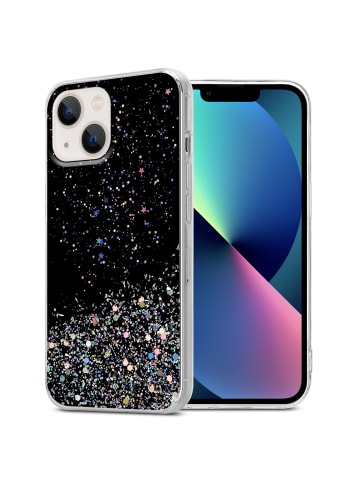 cadorabo Hülle für Apple iPhone 13 Glitter in Schwarz mit Glitter