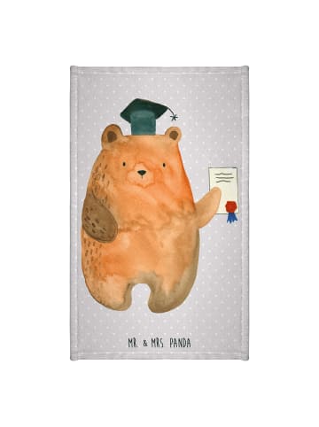 Mr. & Mrs. Panda Gästehandtuch Bär Prüfung ohne Spruch in Grau Pastell