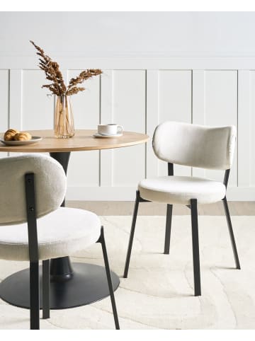 Beliani 2er-Set Esszimmerstuhl BRONTE in Beige/Schwarz