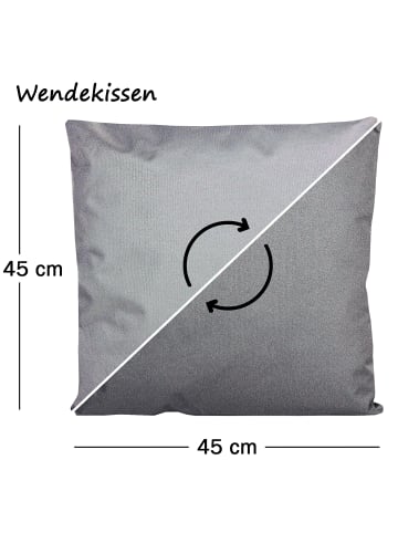 JACK Outdoor Dekokissen Wende 45x45cm inkl. Füllung in Anthrazit/Grau
