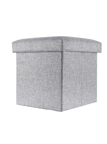 Intirilife Faltbare Sitzhocker 30x30x30 cm in FELS GRAU
