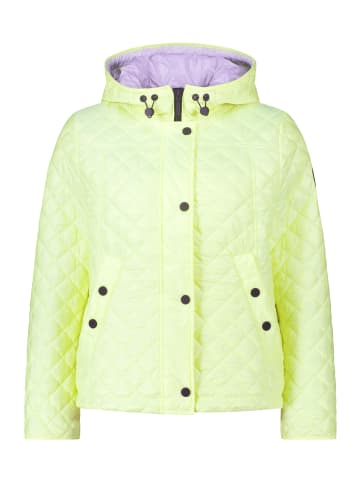 AMBER & JUNE Steppjacke mit Kapuze in Neon Lemon