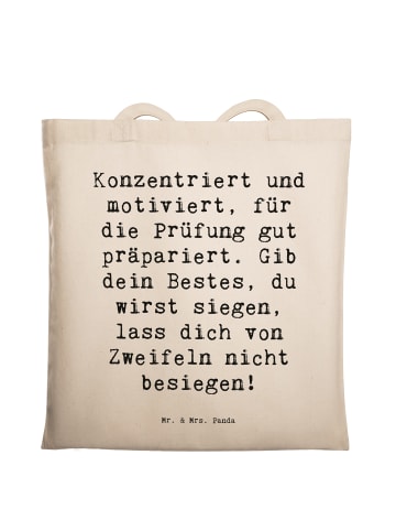 Shopper Spruch Prüfungen bestehen mit Spruch in Creme
