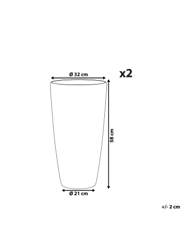 Beliani 2-tlg Outdoor Blumentopf TSERIA in Gold
