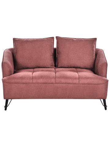 Beliani 2-Sitzer Sofa HOBRO in Rot/Schwarz - (W) 147 x (H) 87 x (L) 85 cm