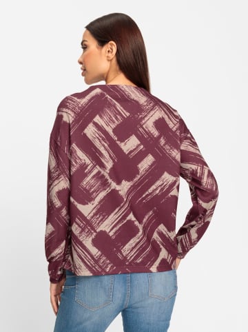 Heine Langarmshirt in bordeaux-sand-bedruckt